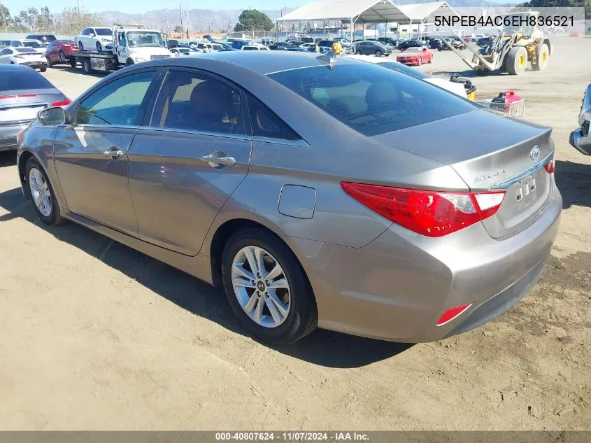 2014 Hyundai Sonata Gls VIN: 5NPEB4AC6EH836521 Lot: 40807624