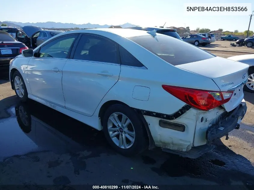 2014 Hyundai Sonata Gls VIN: 5NPEB4AC3EH853566 Lot: 40810299