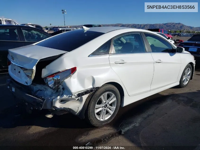 2014 Hyundai Sonata Gls VIN: 5NPEB4AC3EH853566 Lot: 40810299