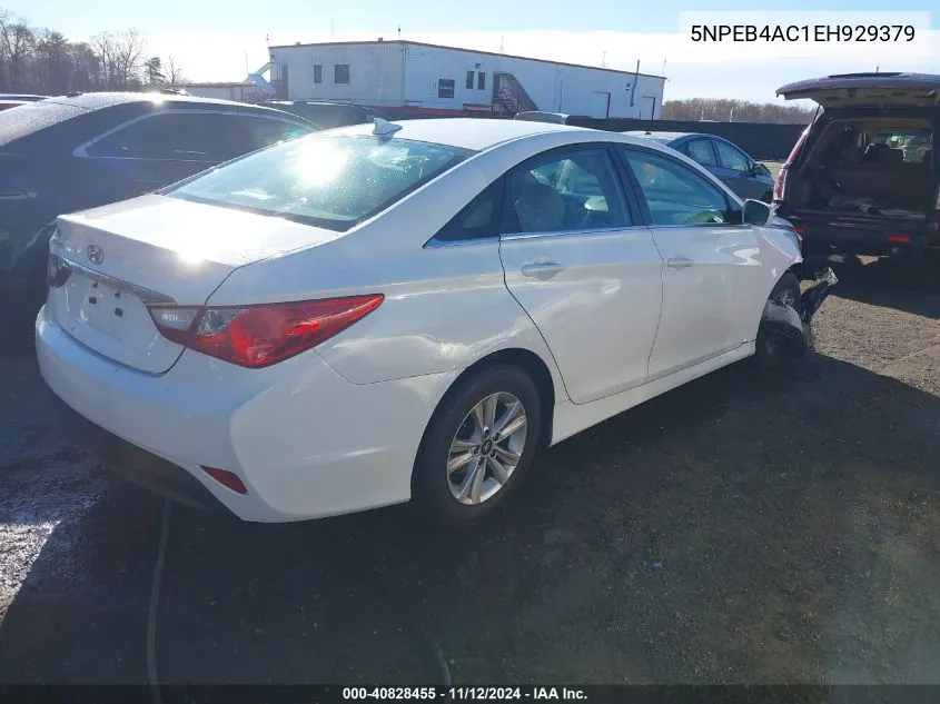 2014 Hyundai Sonata Gls VIN: 5NPEB4AC1EH929379 Lot: 40828455