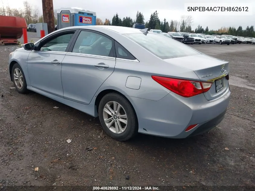 2014 Hyundai Sonata Gls VIN: 5NPEB4AC7EH862612 Lot: 40829892