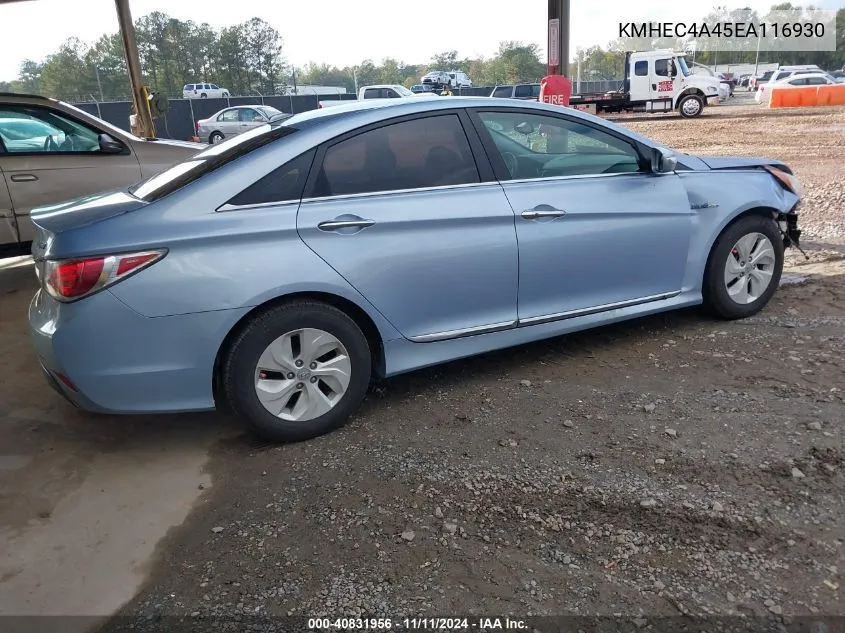 2014 Hyundai Sonata Hybrid VIN: KMHEC4A45EA116930 Lot: 40831956