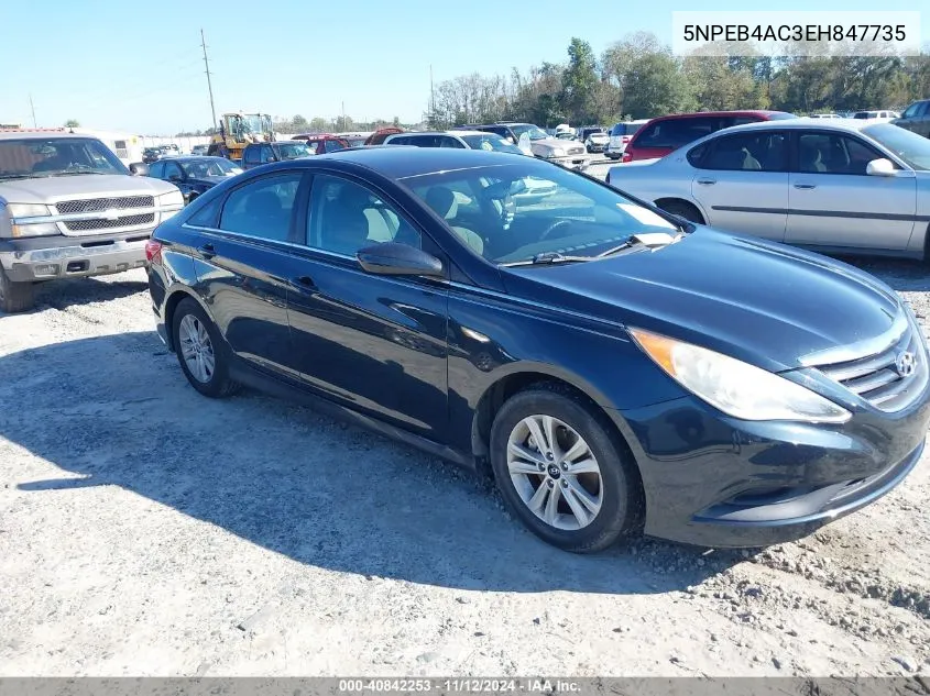 2014 Hyundai Sonata Gls VIN: 5NPEB4AC3EH847735 Lot: 40842253