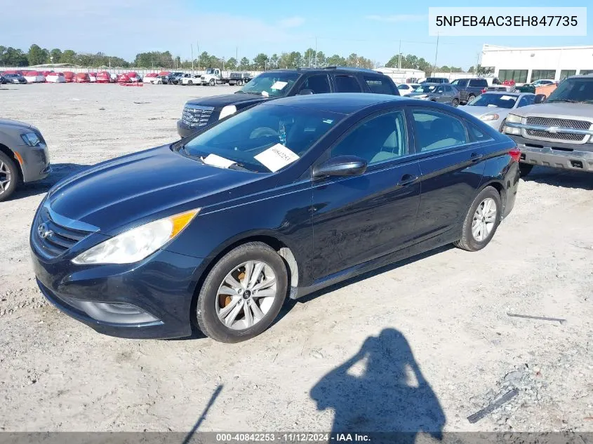 2014 Hyundai Sonata Gls VIN: 5NPEB4AC3EH847735 Lot: 40842253