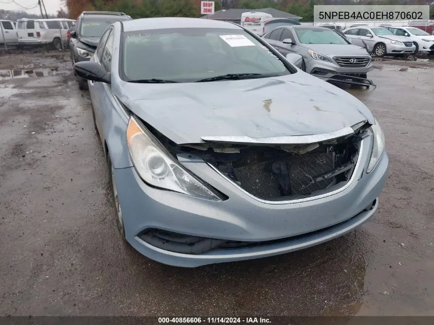 5NPEB4AC0EH870602 2014 Hyundai Sonata Gls