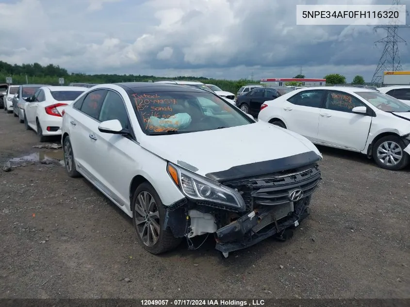 2015 Hyundai Sonata VIN: 5NPE34AF0FH116320 Lot: 12049057