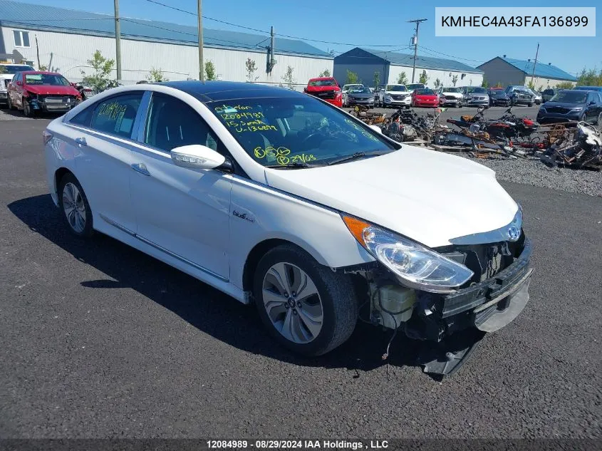 2015 Hyundai Sonata Hybrid/Limited VIN: KMHEC4A43FA136899 Lot: 12084989