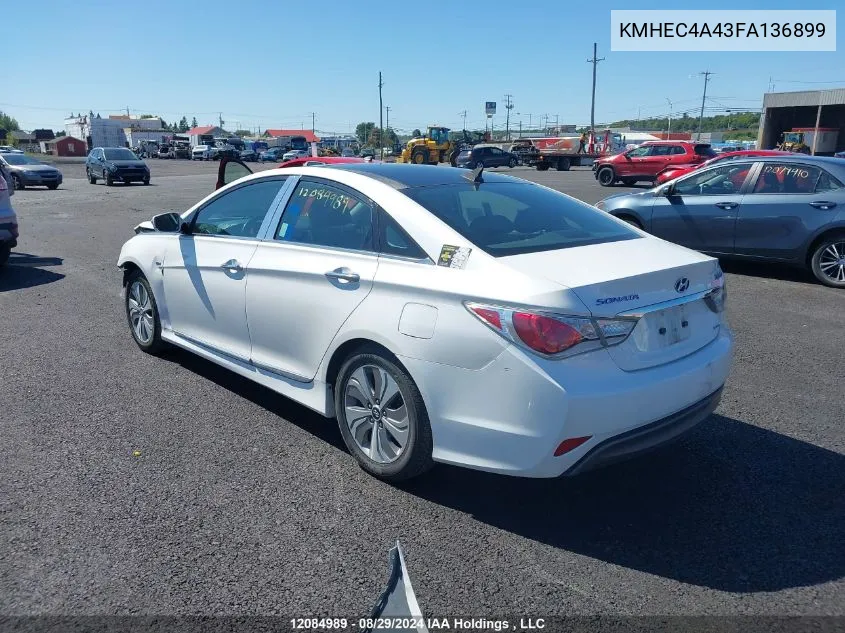 2015 Hyundai Sonata Hybrid/Limited VIN: KMHEC4A43FA136899 Lot: 12084989