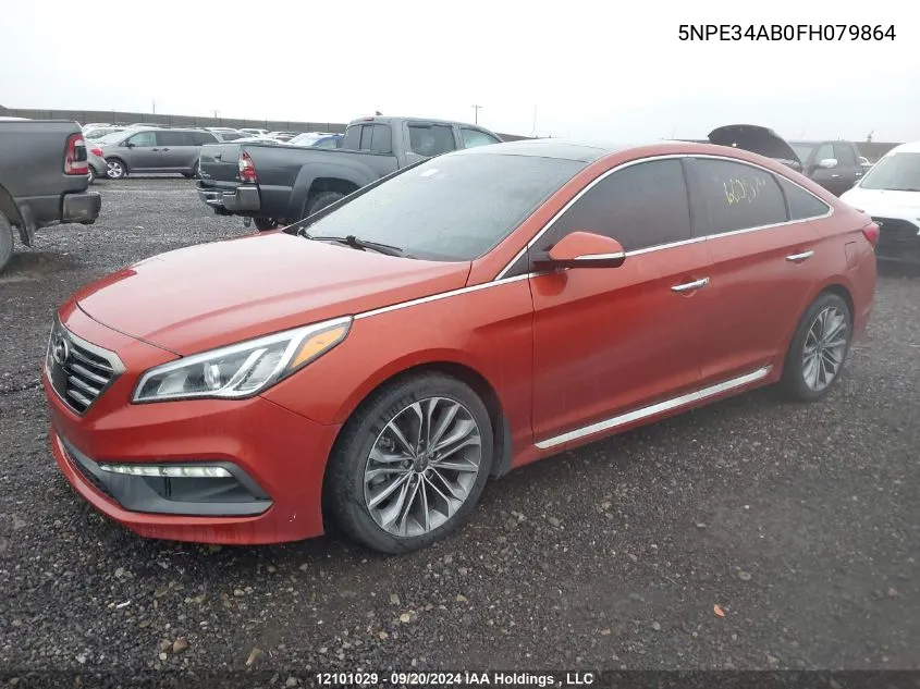 2015 Hyundai Sonata 2.0T Ultimate VIN: 5NPE34AB0FH079864 Lot: 12101029