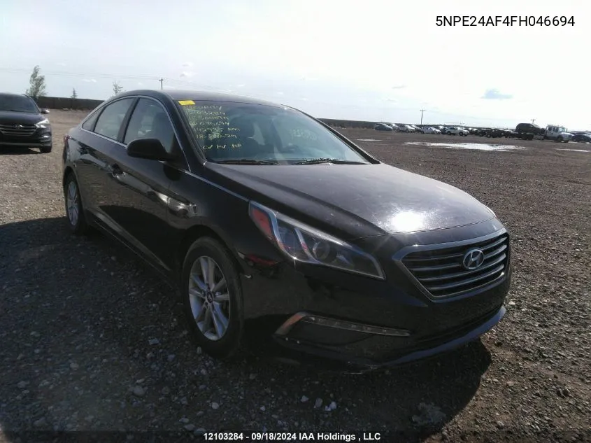 2015 Hyundai Sonata Gl VIN: 5NPE24AF4FH046694 Lot: 12103284