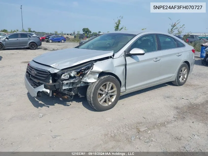 5NPE24AF3FH070727 2015 Hyundai Sonata Se