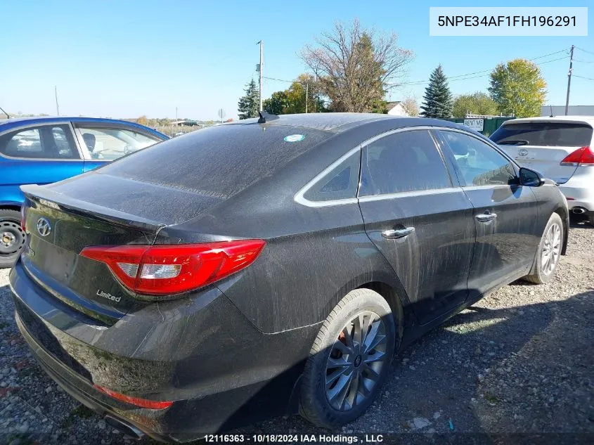 2015 Hyundai Sonata Limited VIN: 5NPE34AF1FH196291 Lot: 12116363