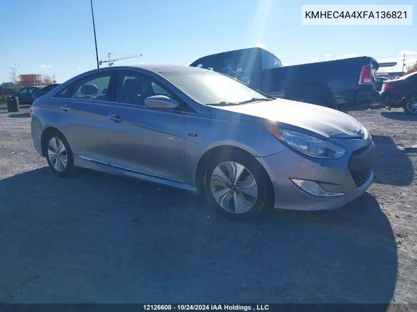 2015 Hyundai Sonata Hybrid Limited VIN: KMHEC4A4XFA136821 Lot: 12126608