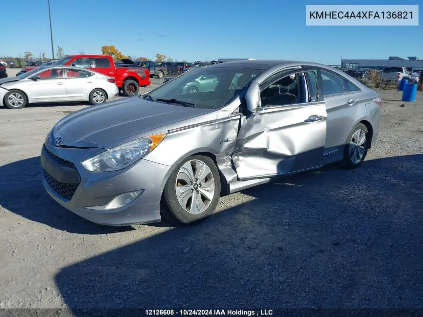 2015 Hyundai Sonata Hybrid Limited VIN: KMHEC4A4XFA136821 Lot: 12126608