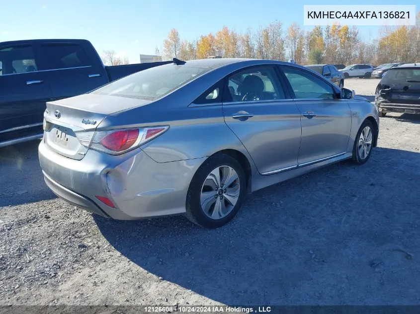 2015 Hyundai Sonata Hybrid Limited VIN: KMHEC4A4XFA136821 Lot: 12126608