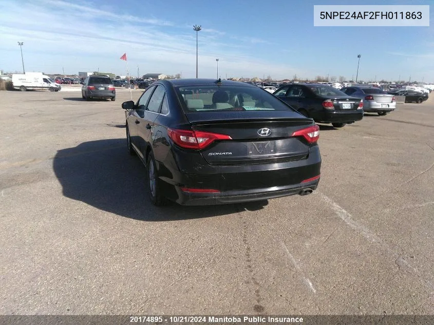 2015 Hyundai Sonata Gl VIN: 5NPE24AF2FH011863 Lot: 20174895