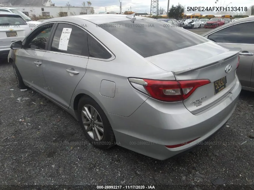 2015 Hyundai Sonata Se VIN: 5NPE24AFXFH133418 Lot: 28992217