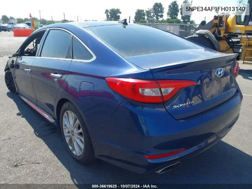 2015 Hyundai Sonata Limited VIN: 5NPE34AF9FH013140 Lot: 36619625