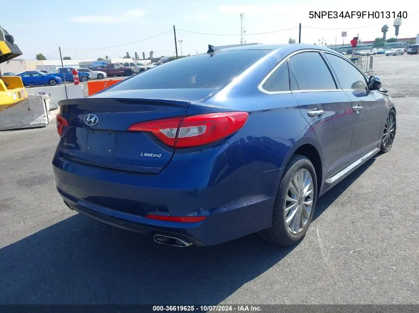 2015 Hyundai Sonata Limited VIN: 5NPE34AF9FH013140 Lot: 36619625