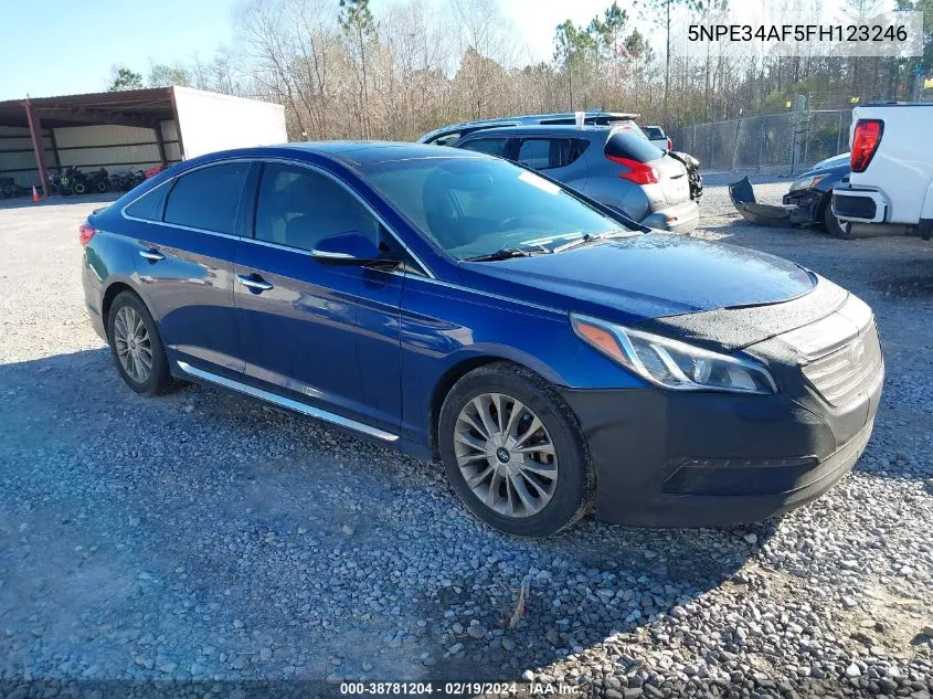 2015 Hyundai Sonata Limited VIN: 5NPE34AF5FH123246 Lot: 38781204