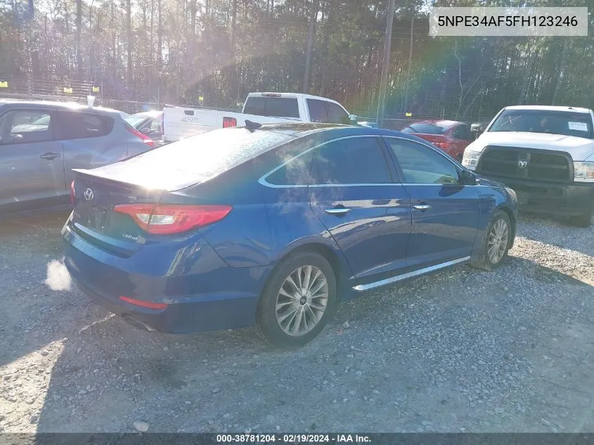 2015 Hyundai Sonata Limited VIN: 5NPE34AF5FH123246 Lot: 38781204