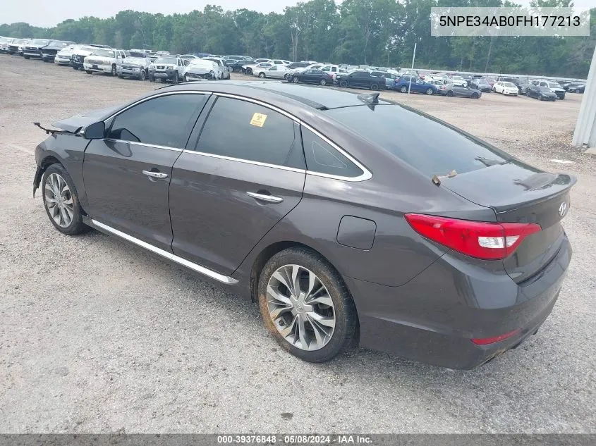 2015 Hyundai Sonata Limited 2.0T VIN: 5NPE34AB0FH177213 Lot: 39376848