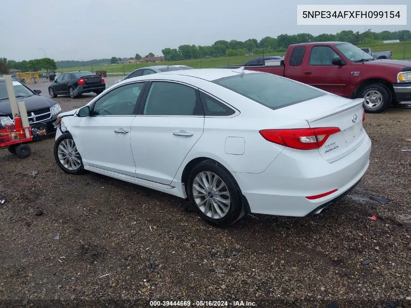 2015 Hyundai Sonata Limited VIN: 5NPE34AFXFH099154 Lot: 39444669