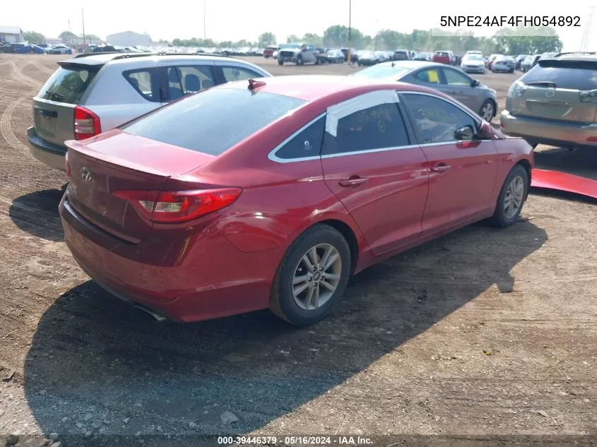 2015 Hyundai Sonata Se VIN: 5NPE24AF4FH054892 Lot: 39446379