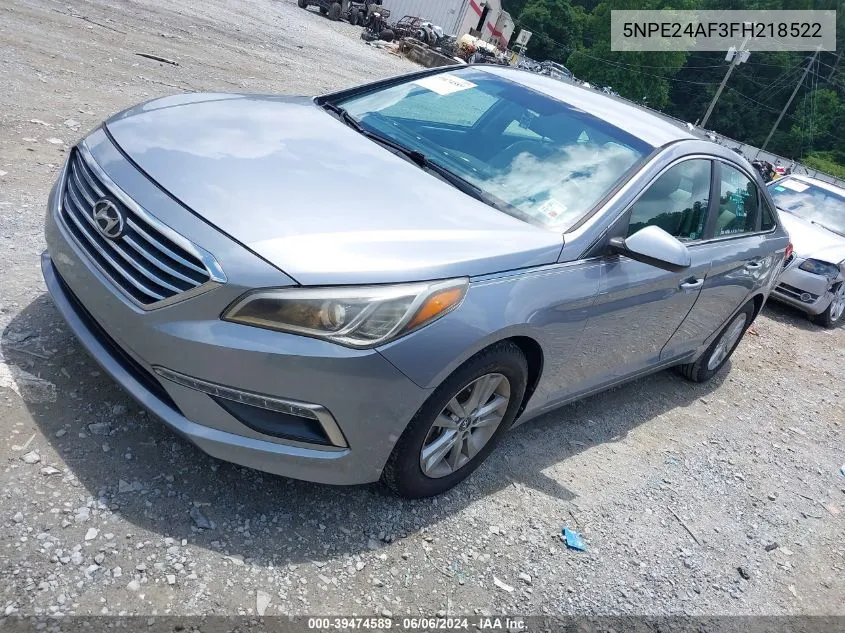 2015 Hyundai Sonata Se VIN: 5NPE24AF3FH218522 Lot: 39474589