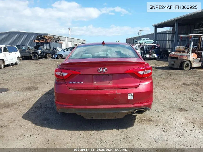 2015 Hyundai Sonata Se VIN: 5NPE24AF1FH060925 Lot: 39511138