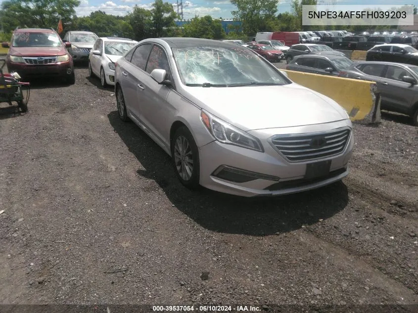 2015 Hyundai Sonata Limited VIN: 5NPE34AF5FH039203 Lot: 39537054