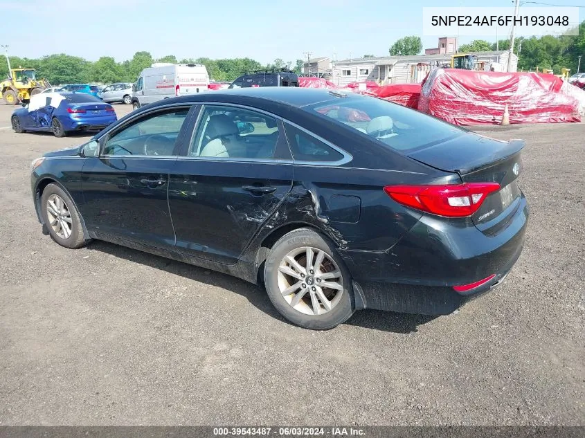 2015 Hyundai Sonata Se VIN: 5NPE24AF6FH193048 Lot: 39543487