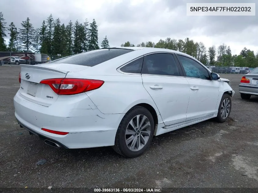 2015 Hyundai Sonata Sport VIN: 5NPE34AF7FH022032 Lot: 39563136