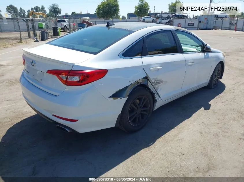 5NPE24AF1FH259974 2015 Hyundai Sonata Se