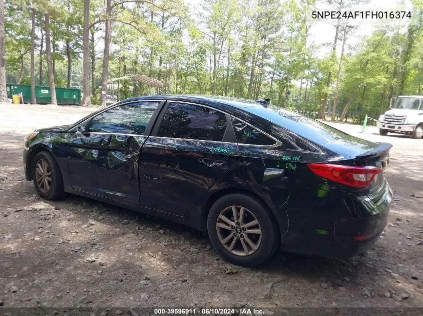 2015 Hyundai Sonata Se VIN: 5NPE24AF1FH016374 Lot: 39596911