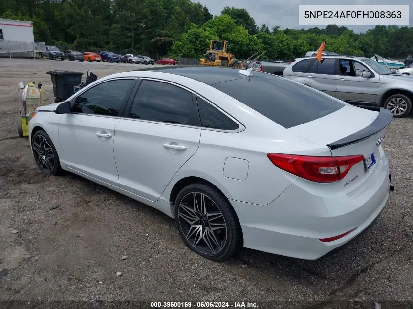 2015 Hyundai Sonata Se VIN: 5NPE24AF0FH008363 Lot: 39600169