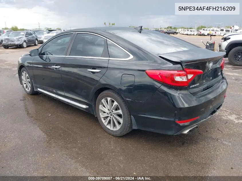 2015 Hyundai Sonata Sport VIN: 5NPE34AF4FH216209 Lot: 39709007