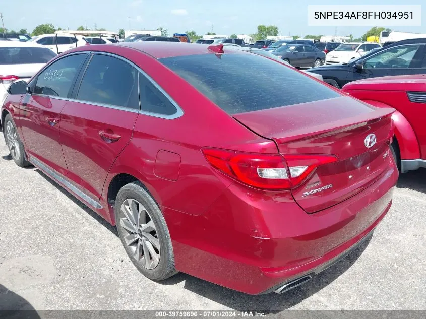 5NPE34AF8FH034951 2015 Hyundai Sonata Sport