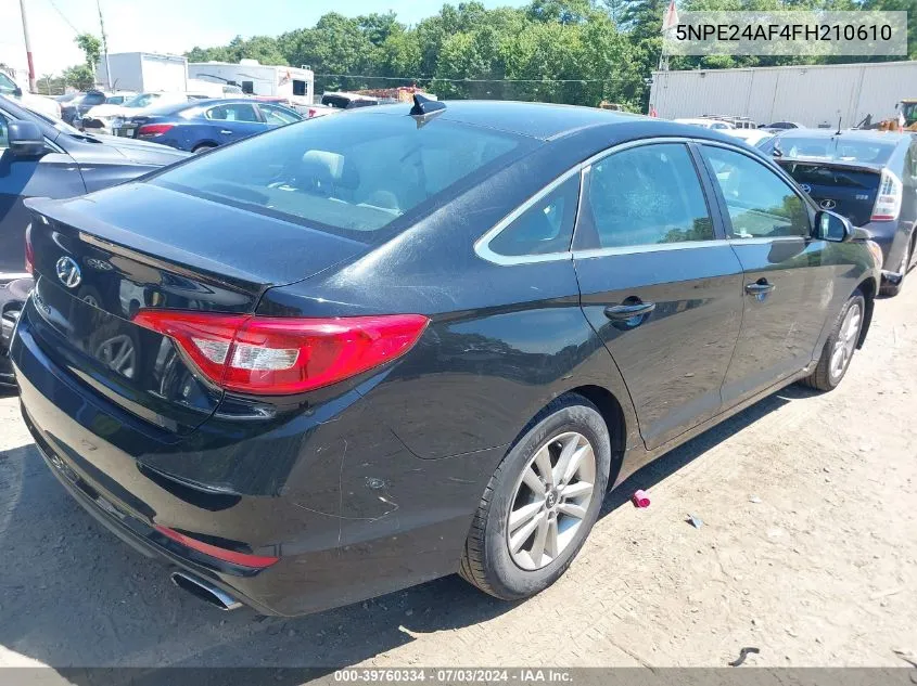 2015 Hyundai Sonata Se VIN: 5NPE24AF4FH210610 Lot: 39760334