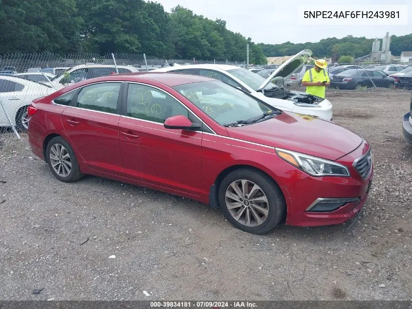 5NPE24AF6FH243981 2015 Hyundai Sonata Se