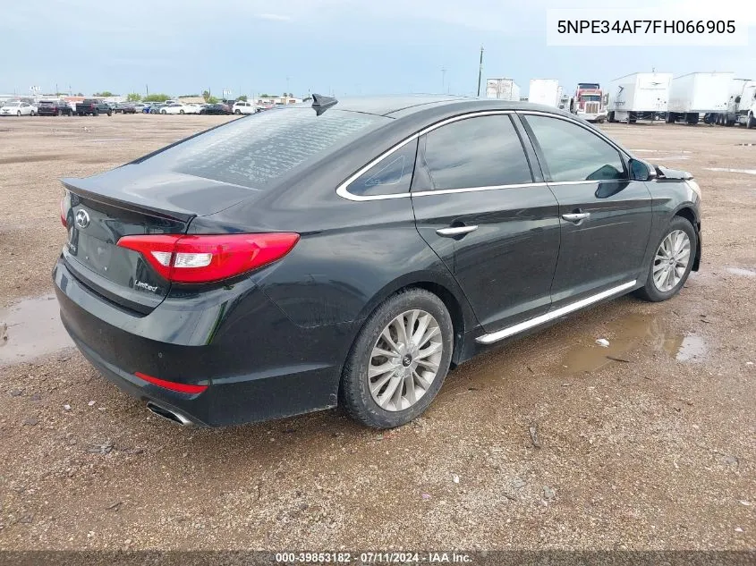 2015 Hyundai Sonata Limited VIN: 5NPE34AF7FH066905 Lot: 39853182