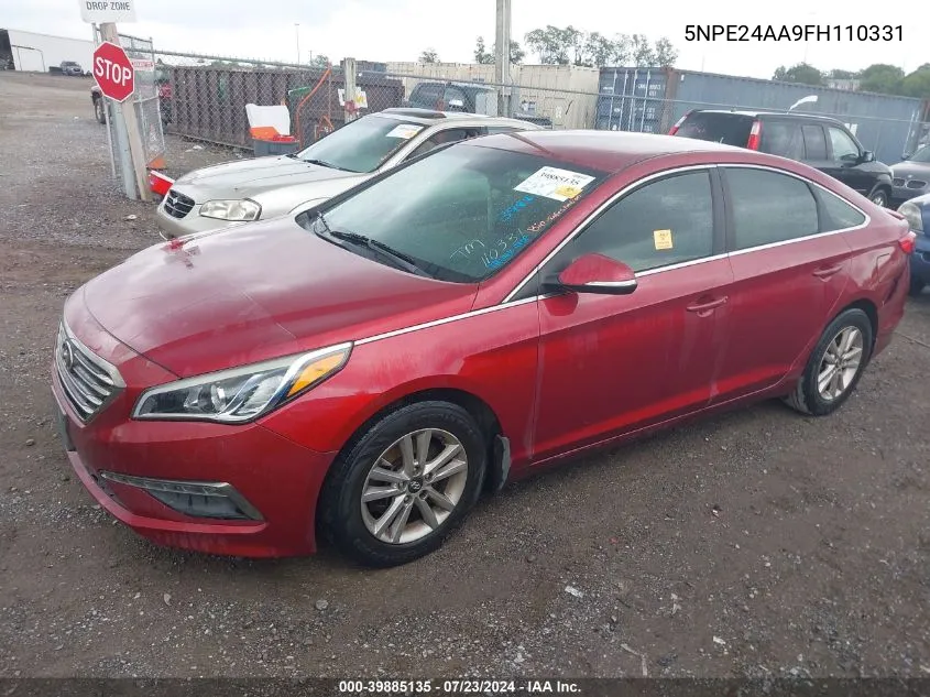 2015 Hyundai Sonata Eco VIN: 5NPE24AA9FH110331 Lot: 39885135