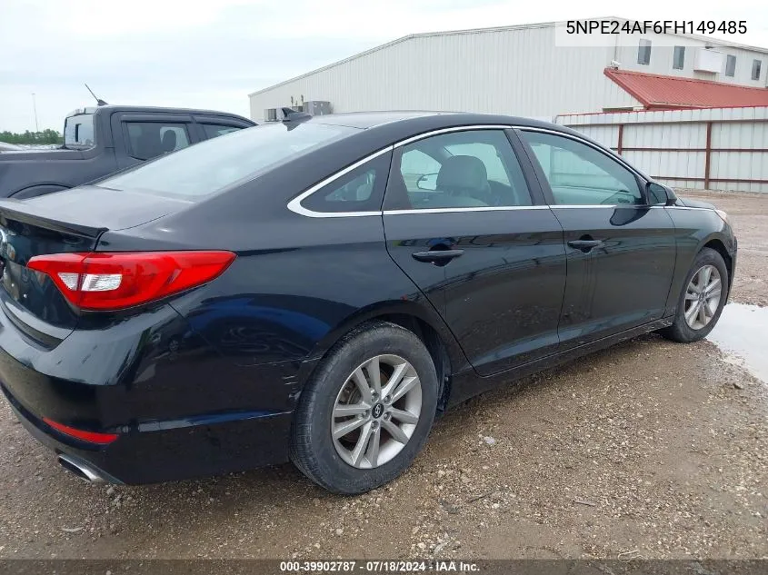 2015 Hyundai Sonata Se VIN: 5NPE24AF6FH149485 Lot: 39902787