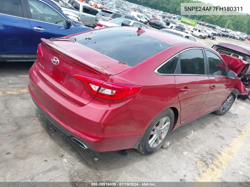 2015 Hyundai Sonata Se VIN: 5NPE24AF7FH180311 Lot: 39916009