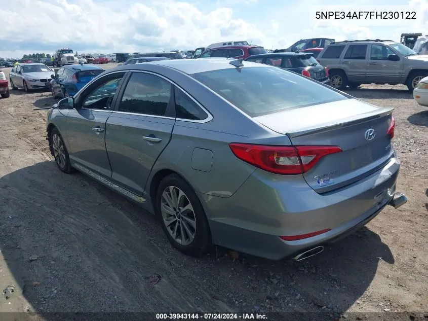 2015 Hyundai Sonata Sport VIN: 5NPE34AF7FH230122 Lot: 39943144