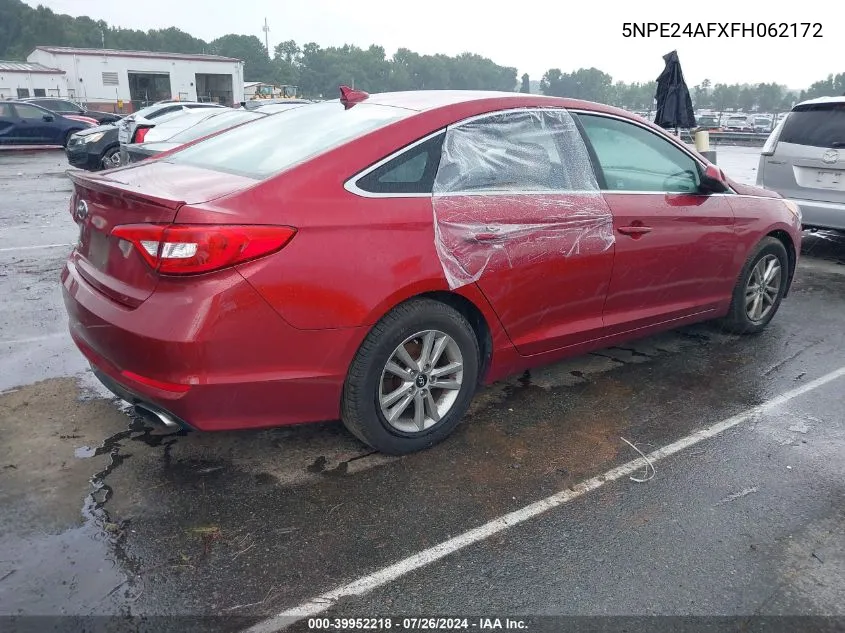 2015 Hyundai Sonata Se VIN: 5NPE24AFXFH062172 Lot: 39952218