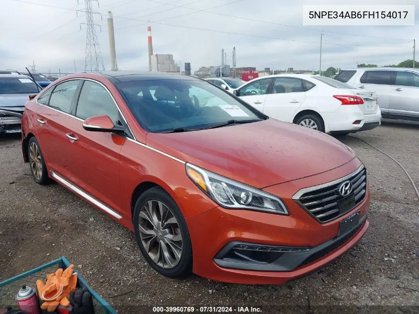 2015 Hyundai Sonata Limited 2.0T VIN: 5NPE34AB6FH154017 Lot: 39960769