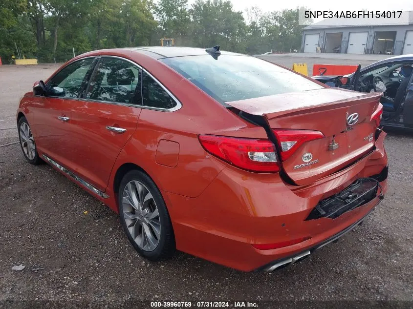 2015 Hyundai Sonata Limited 2.0T VIN: 5NPE34AB6FH154017 Lot: 39960769