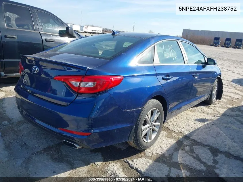 2015 Hyundai Sonata Se VIN: 5NPE24AFXFH238752 Lot: 39967680