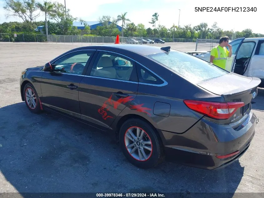 2015 Hyundai Sonata Se VIN: 5NPE24AF0FH212340 Lot: 39978346